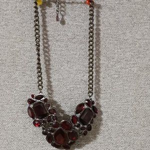 Vintage Fashion Jewlery Necklace Red Stones Very Elegant